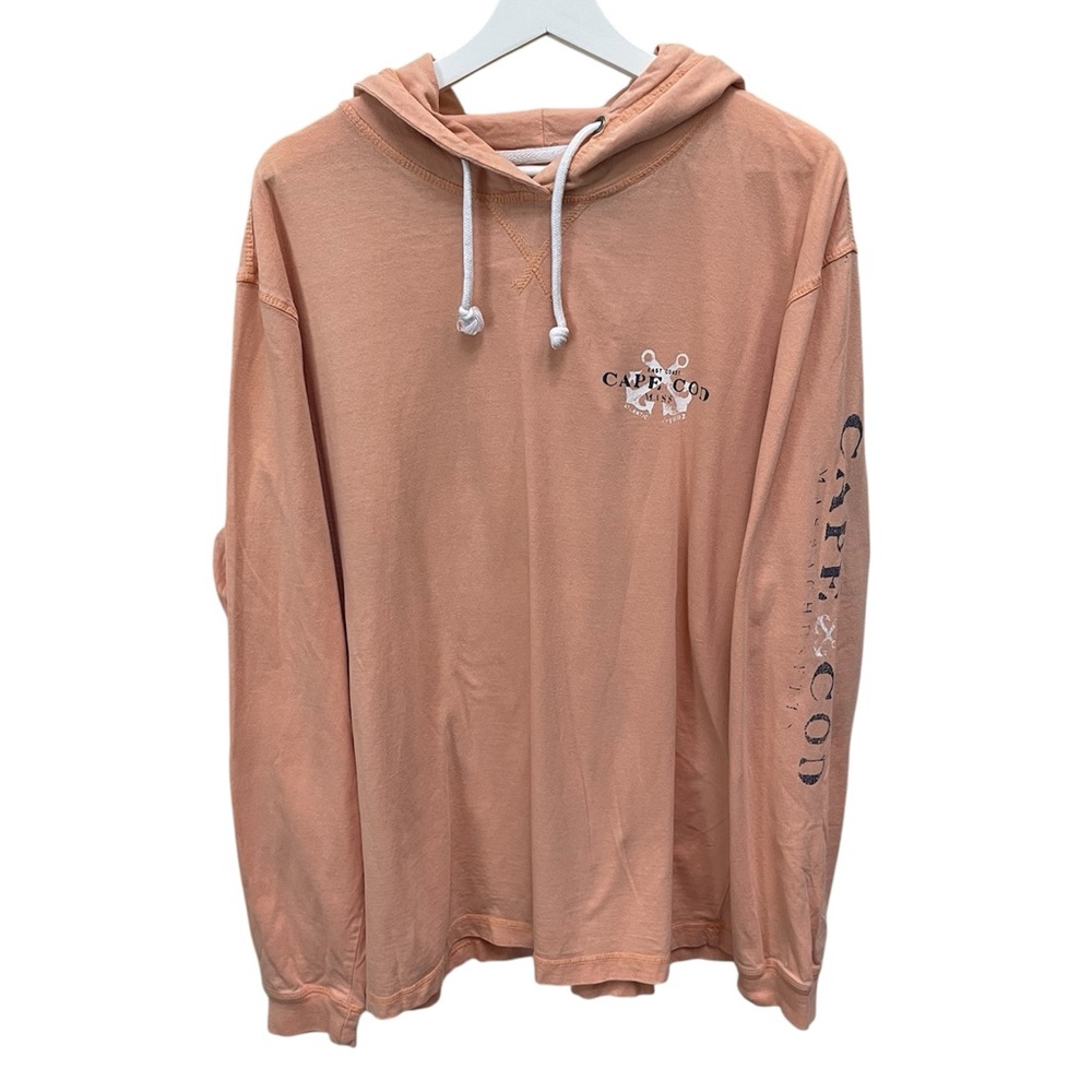 Cuffy’s Cape Cod Peach Hoodie Sweatshirt Lightweight Size XL 100% Cotton
